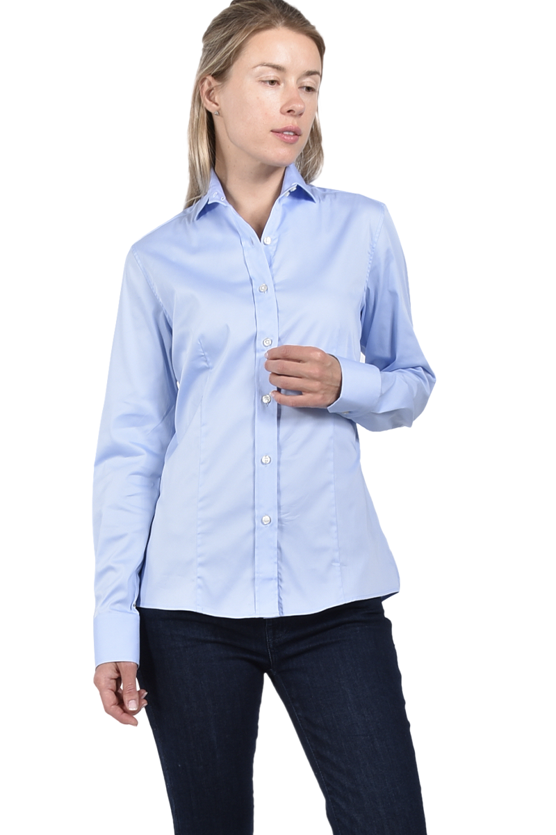 Soluzione Baumwollbluse mit Abnähern von SOLUZIONE Online Shopping