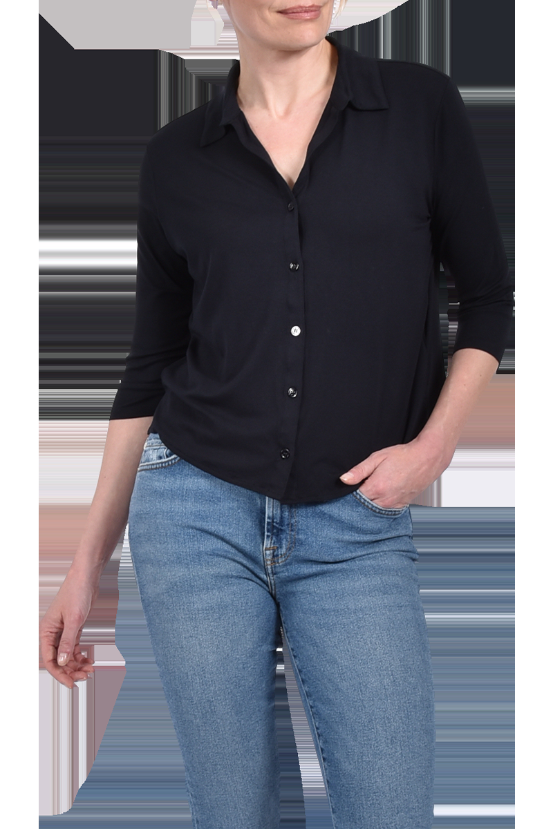 MAJESTIC Geknöpftes Shirt mit 3/4-Arm von MAJESTIC Preisnachlass