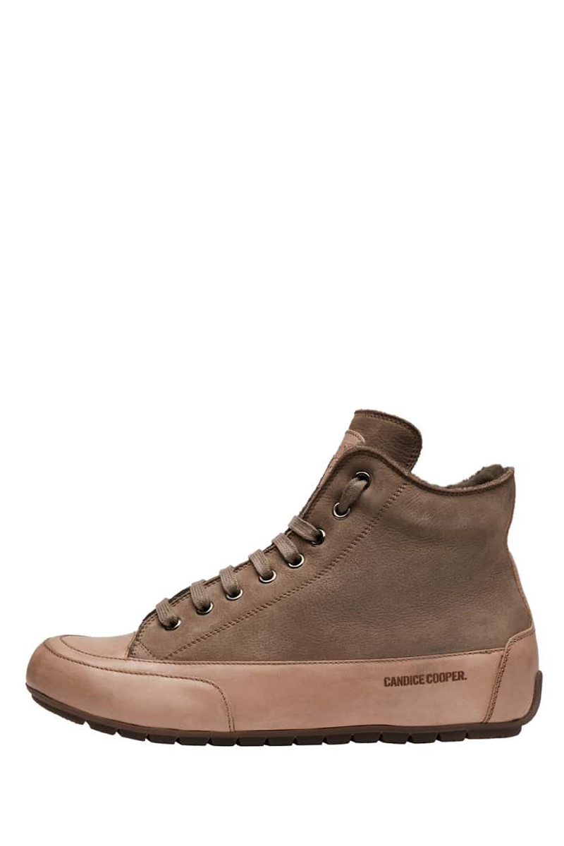 Candice Cooper Halbhoher Lederschuh mit Felleinsatz von CANDICE COOPER