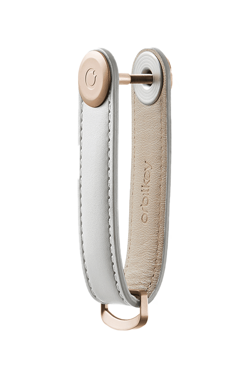 ORBITKEY Schlüsselorganisator aus Leder „Orbitkey 2.0“, Platin Kostenloser Versand