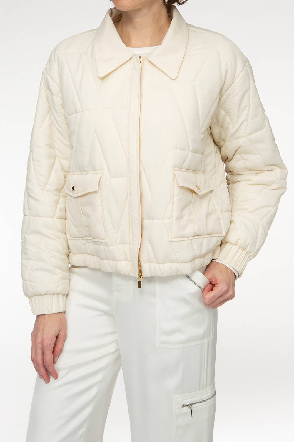 IVI GmbH PUFFER NYLON Jacke mit Signature Steppung weiß Online Outlet