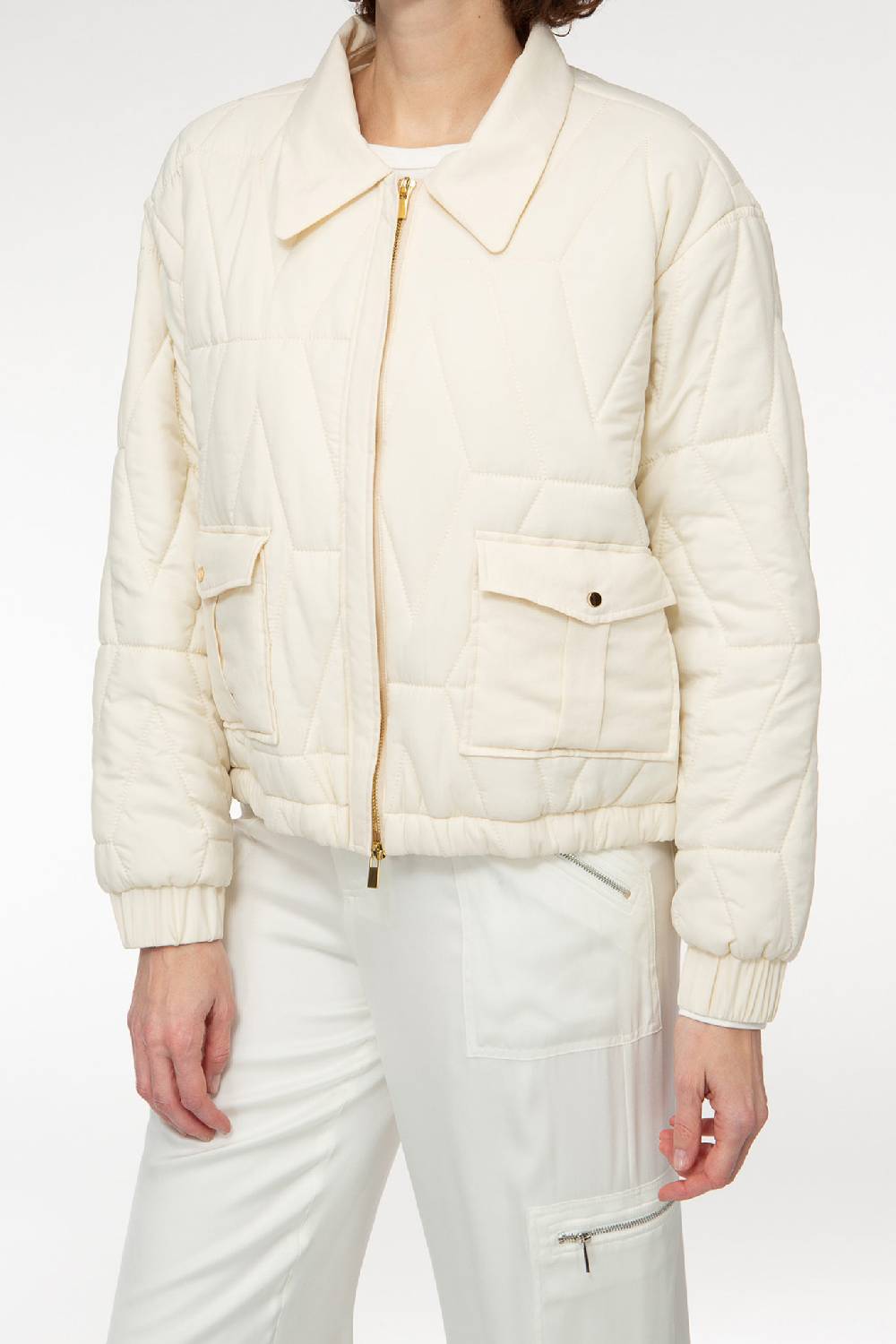 IVI GmbH PUFFER NYLON Jacke mit Signature Steppung weiß Online Outlet