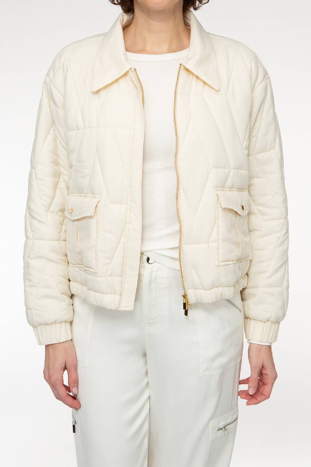 IVI GmbH PUFFER NYLON Jacke mit Signature Steppung weiß Online Outlet