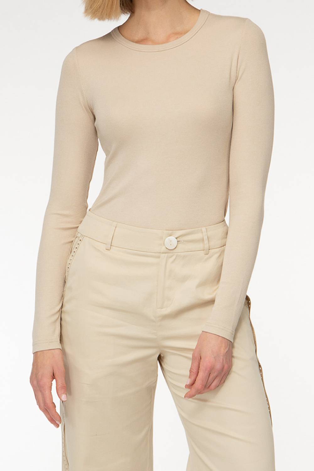 IVI GmbH ESSENTIAL Langarmshirt mit hohem Rundhalsausschnitt taupe Zeitlich begrenztes Angebot
