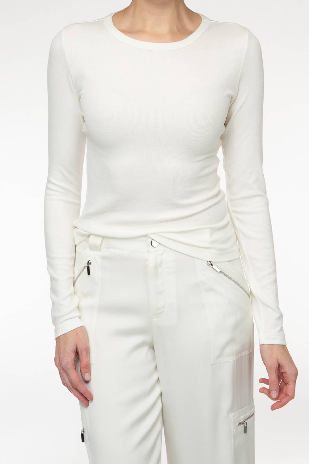 IVI GmbH ESSENTIAL Langarmshirt mit hohem Rundhalsausschnitt weiß Kauf eins, bekomm eins gratis