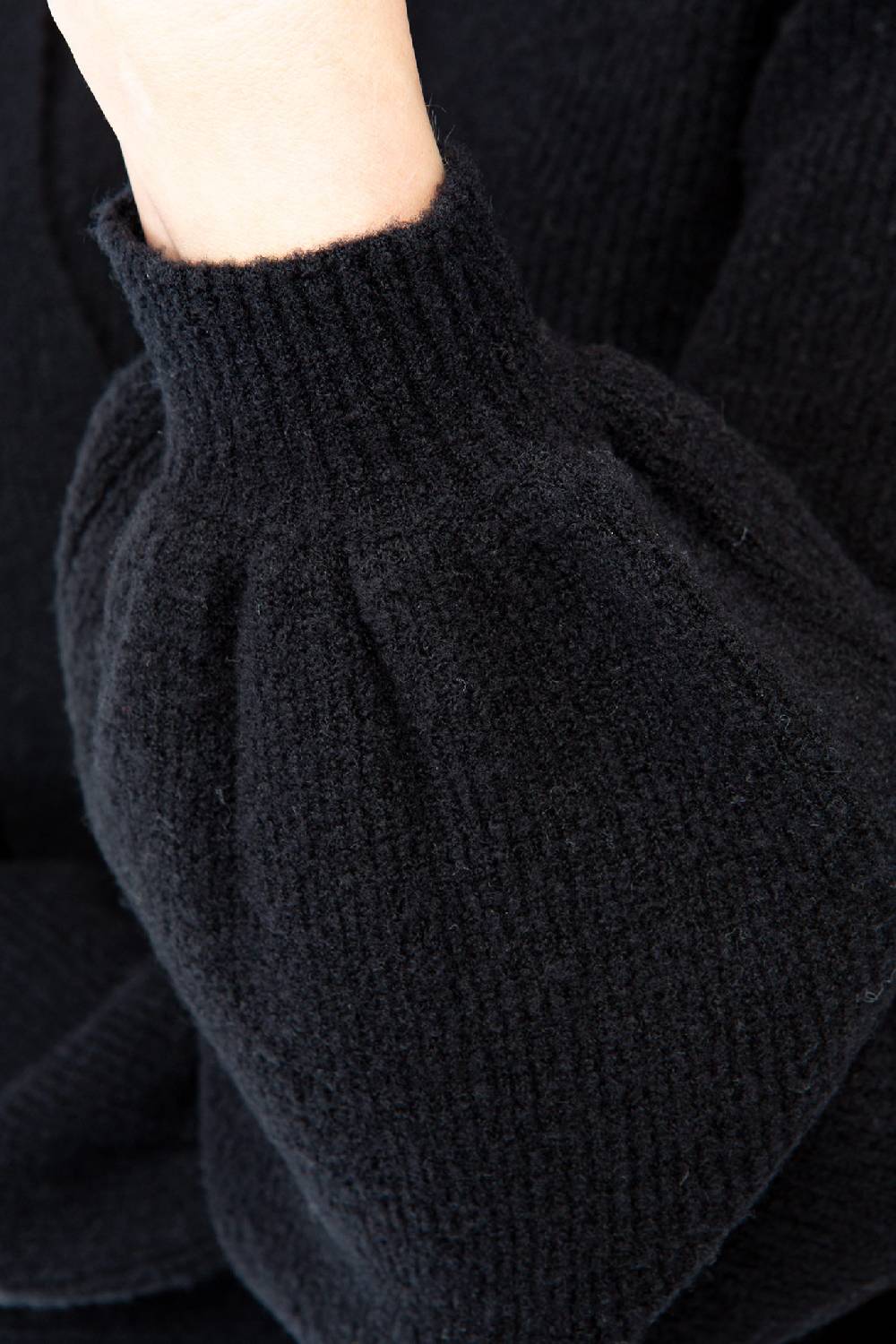 IVI GmbH SOLID KNIT Wickelpullover mit Cut-Out Detail schwarz Sonderangebote