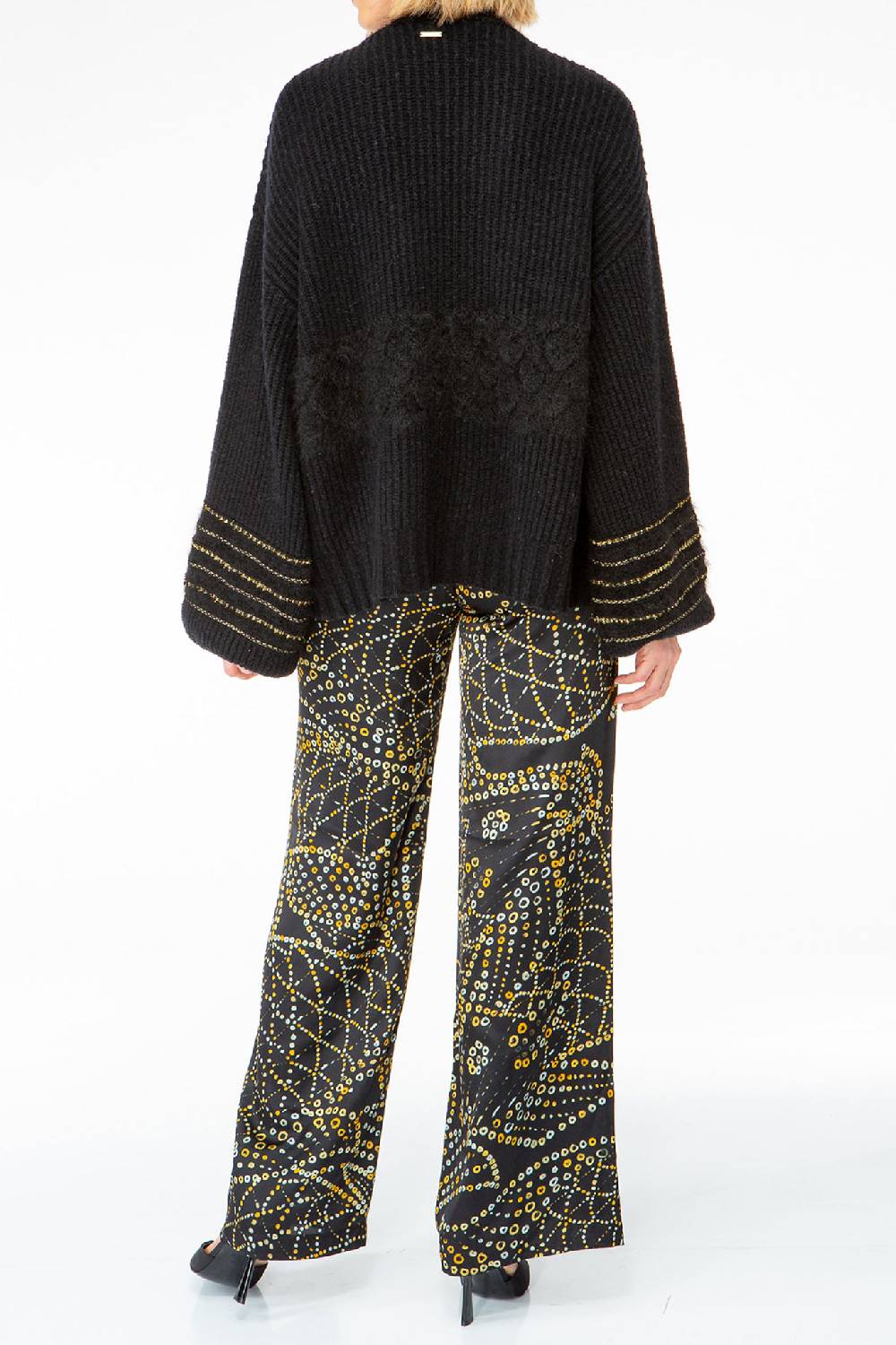 IVI GmbH SOLID KNIT Cardigan mit Zier-Crochet schwarz Wochenangebot