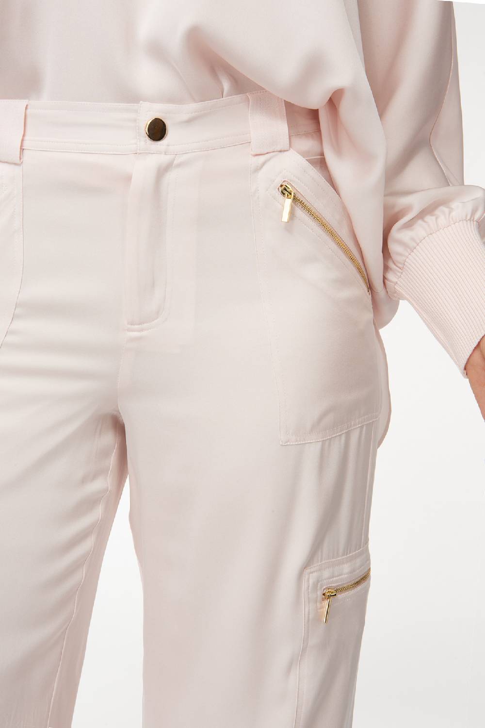 IVI GmbH SOLID SILK Seidenhose mit Cargo-Details rosé Letzte 2 Tage