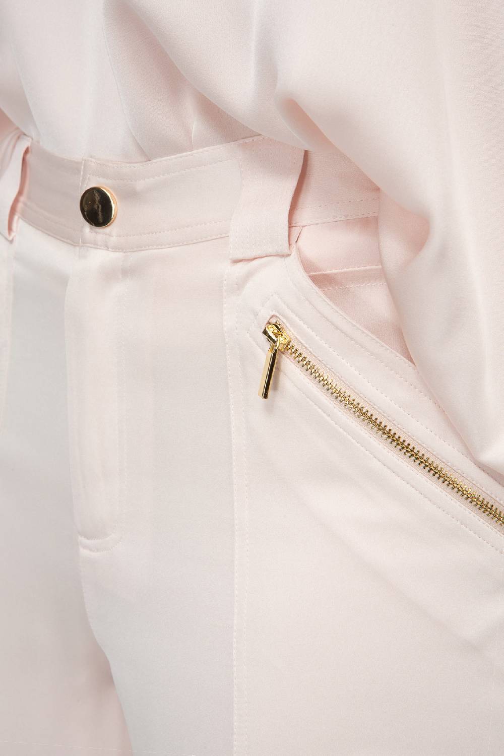 IVI GmbH SOLID SILK Seidenhose mit Cargo-Details rosé Letzte 2 Tage
