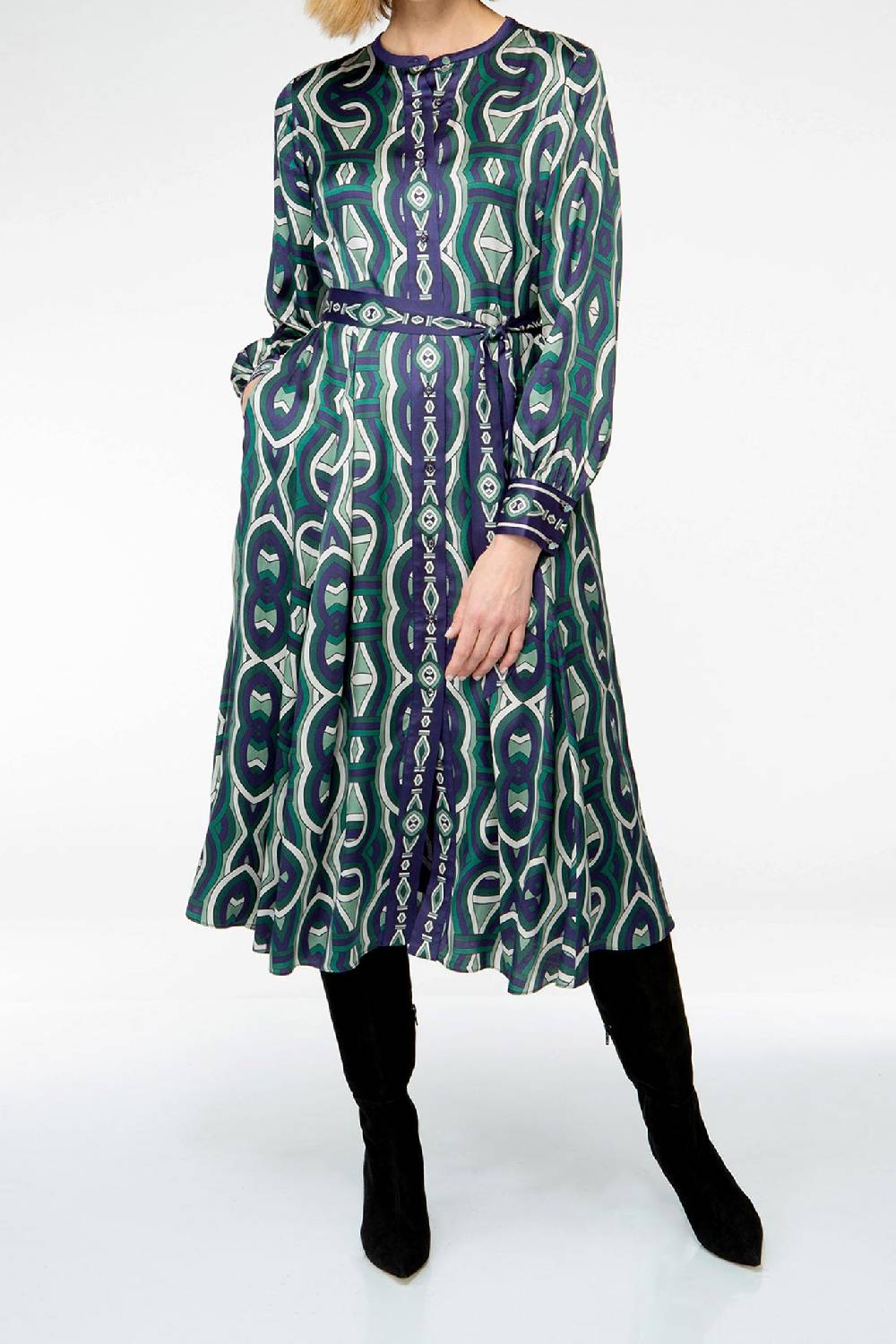 IVI GmbH GRACE Midi Kleid mit Print grün Bis zu 50% Rabatt