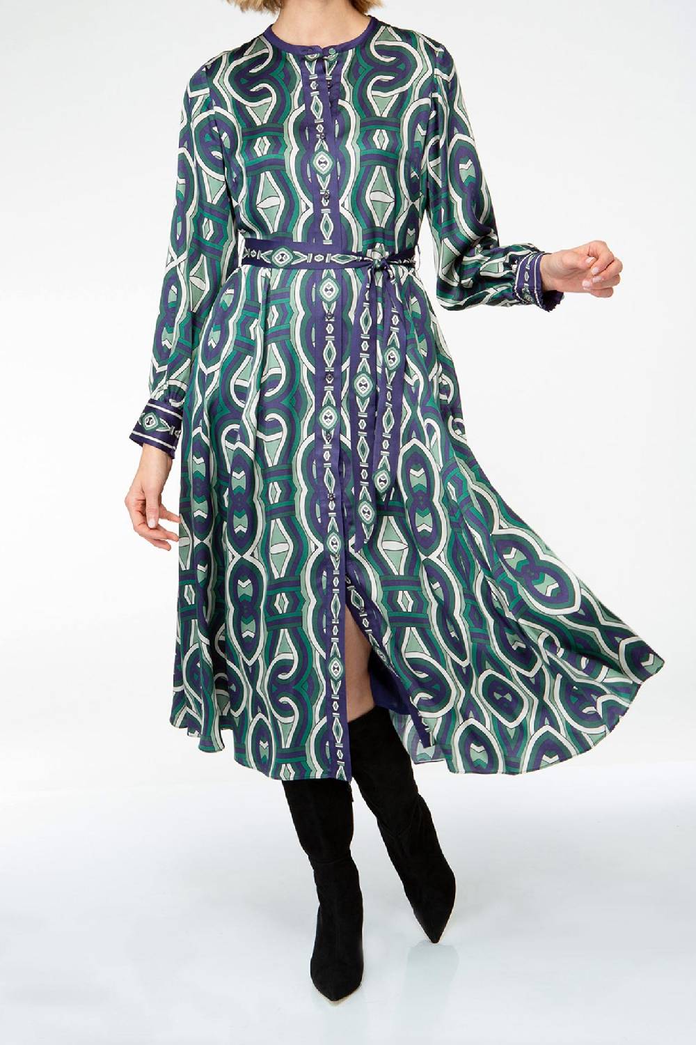 IVI GmbH GRACE Midi Kleid mit Print grün Bis zu 50% Rabatt