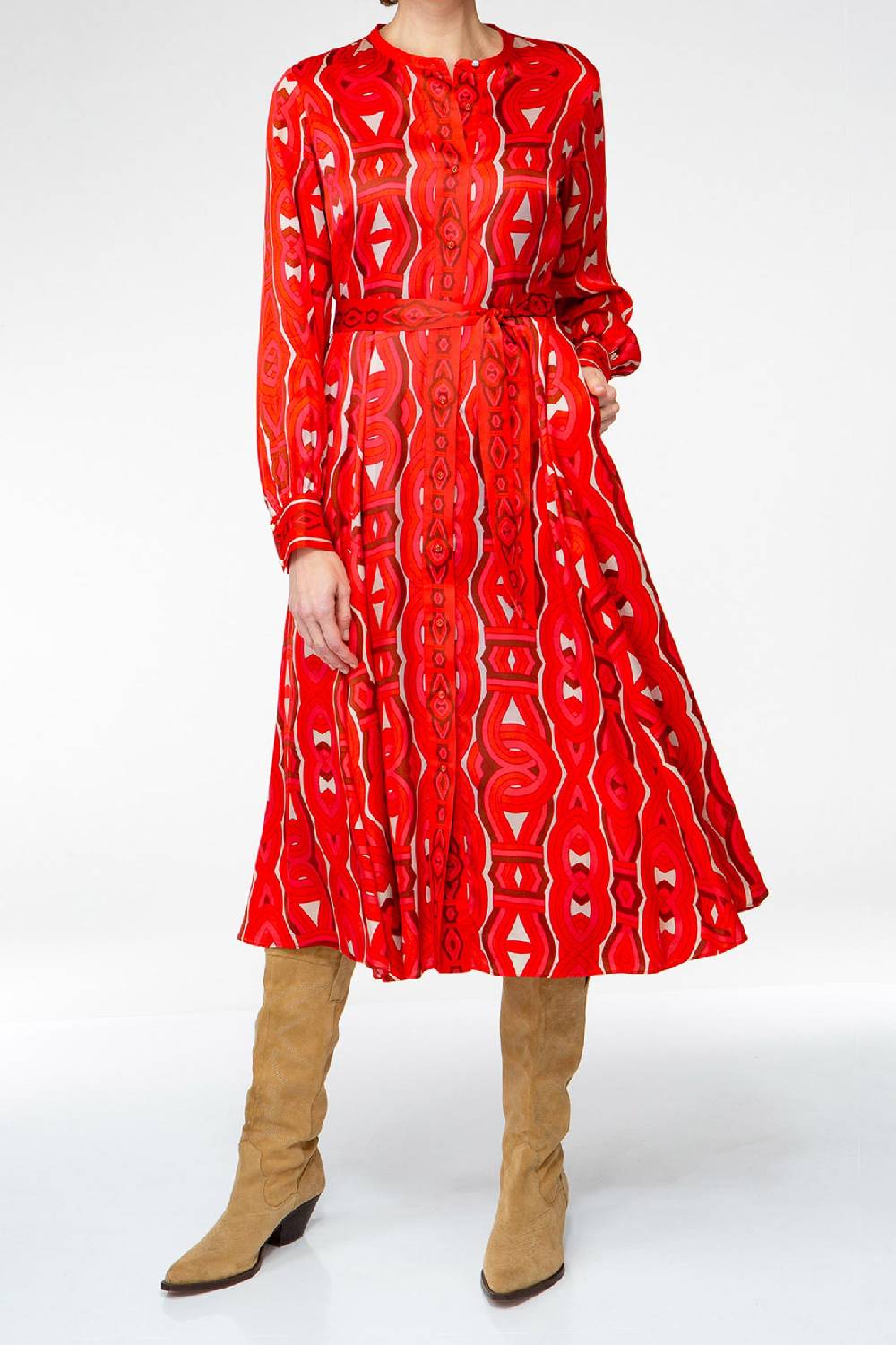 IVI GmbH GRACE Midi Kleid mit Print rot Bis zu 65% Rabatt