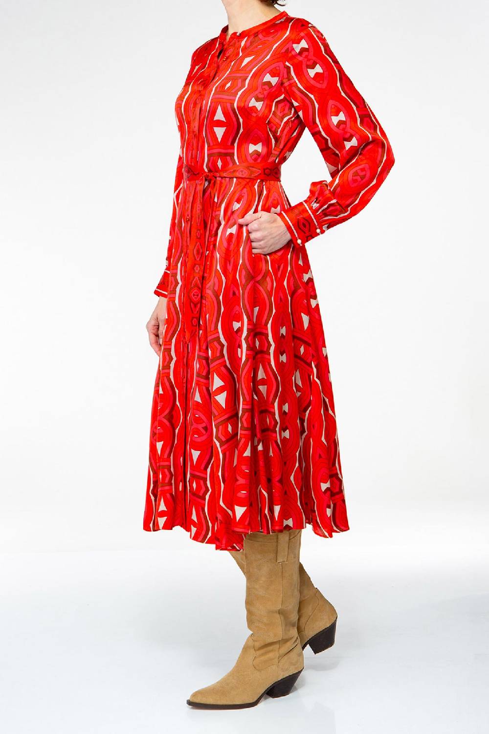 IVI GmbH GRACE Midi Kleid mit Print rot Bis zu 65% Rabatt