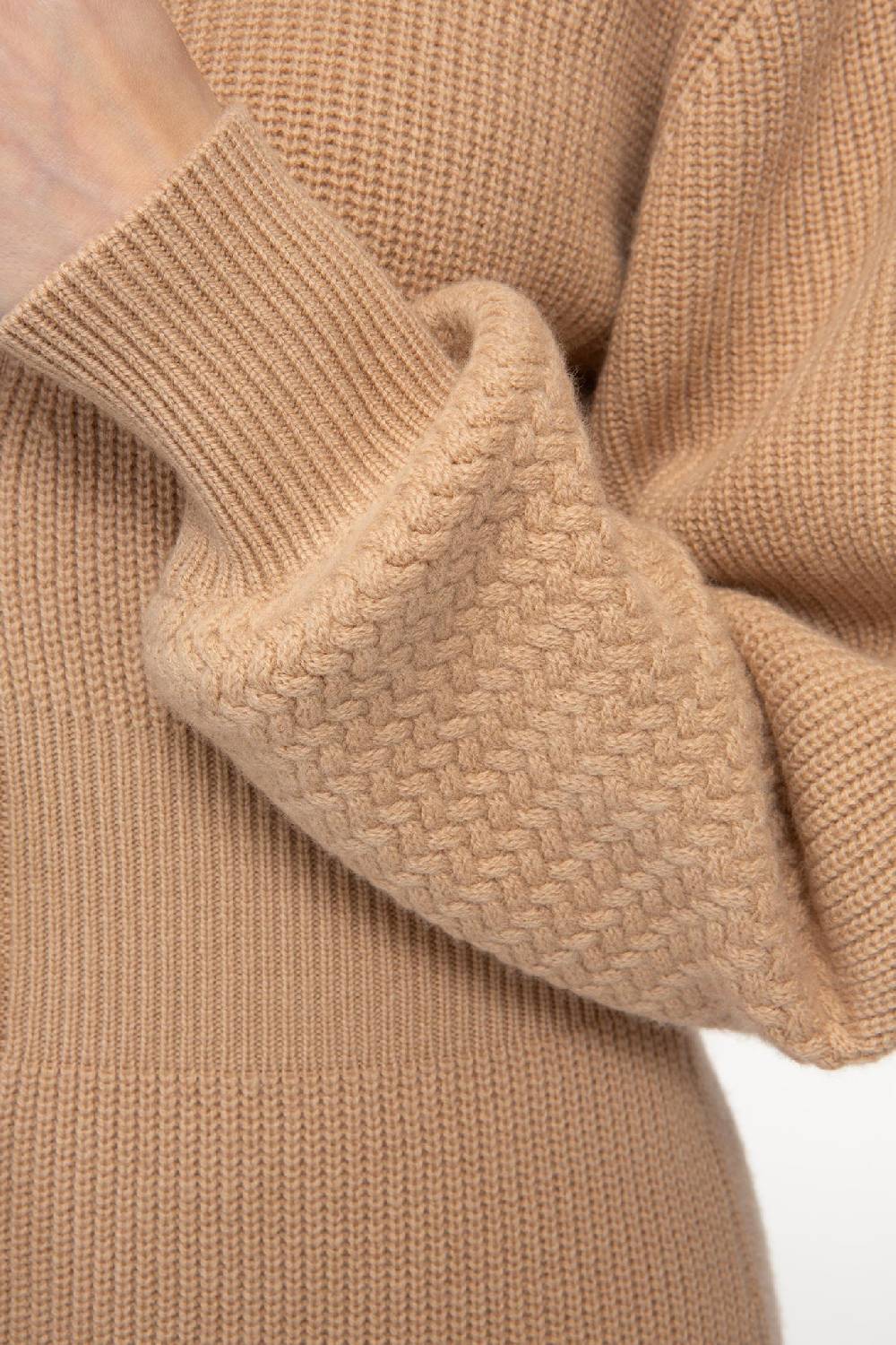 IVI GmbH SOLID KNIT Kleid im Struktur-Mix camel Bis zu 55% Rabatt