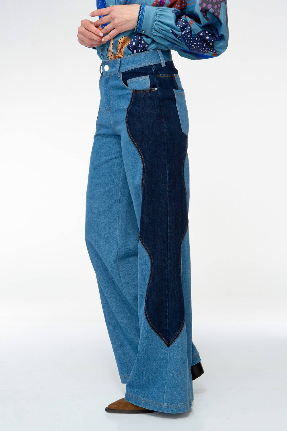 IVI GmbH DENIM Jeans mit weitem Bein und Patch Black Friday