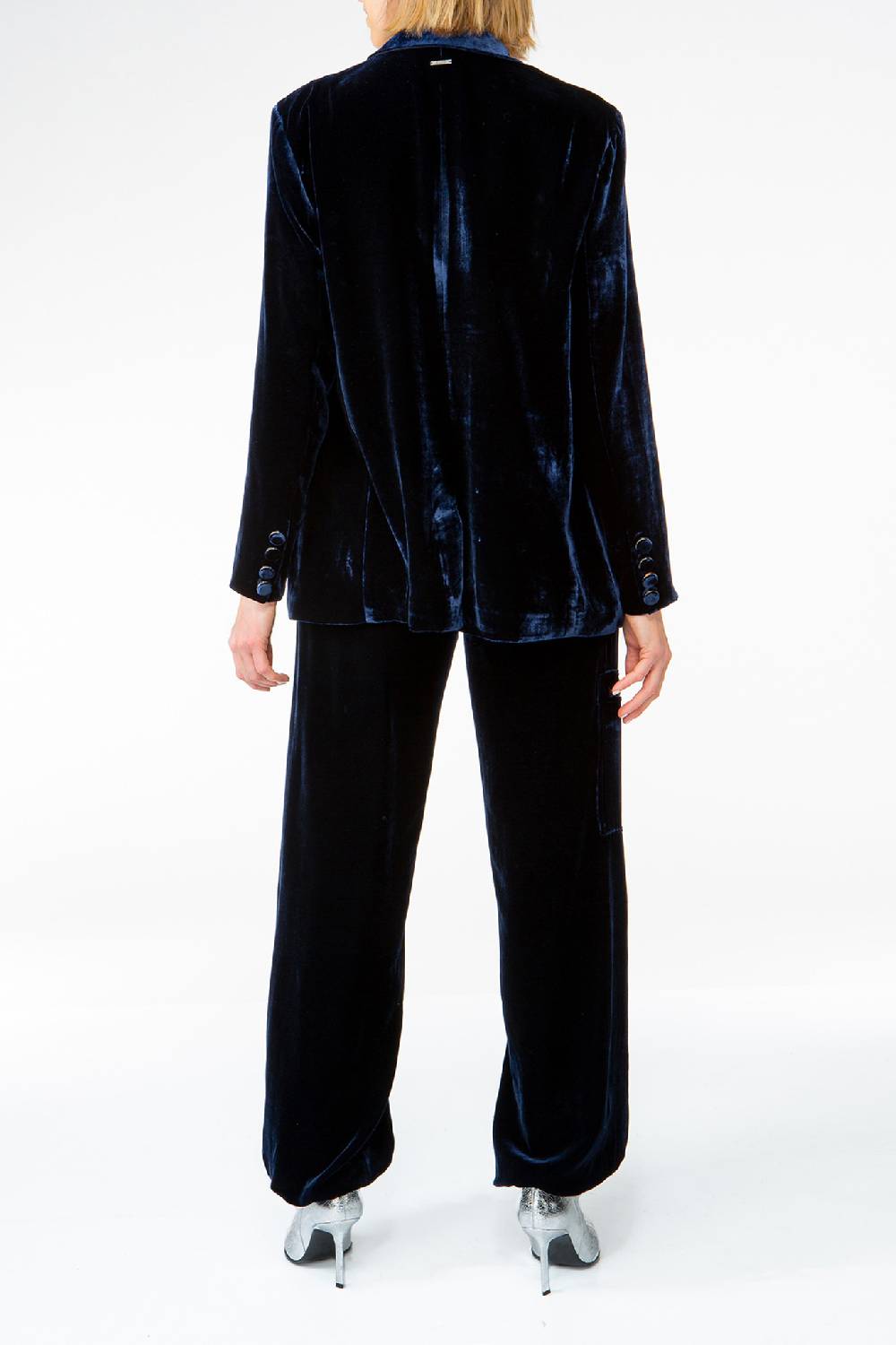 IVI GmbH VELVET Samthose mit Cargo Details navy Muttertagsangebot