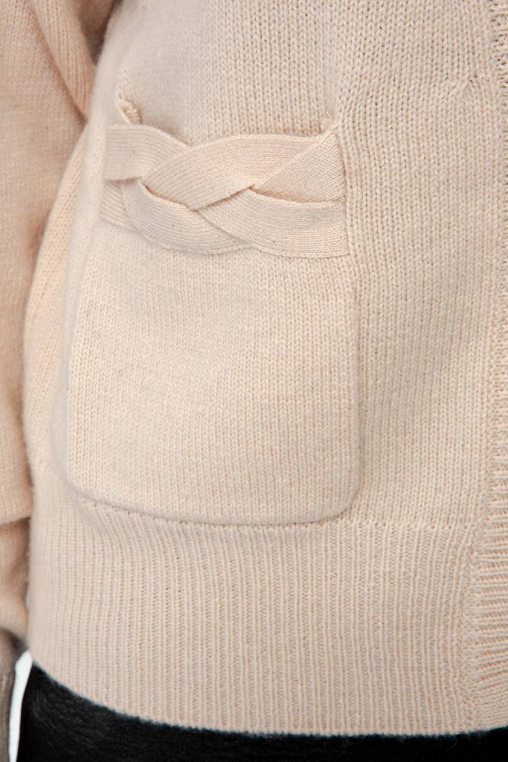 IVI GmbH SOLID KNIT Cardigan mit aufgesetzten Taschen sand Lagerräumung
