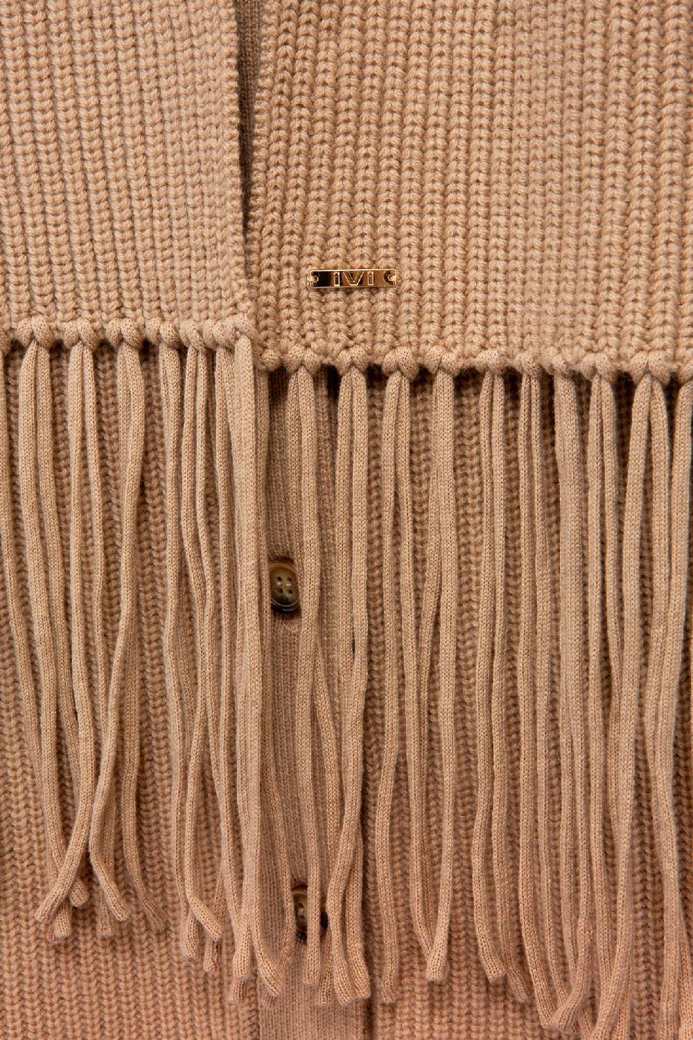 IVI GmbH SOLID KNIT Langer Schal mit Fransen camel Zeitlich begrenztes Angebot