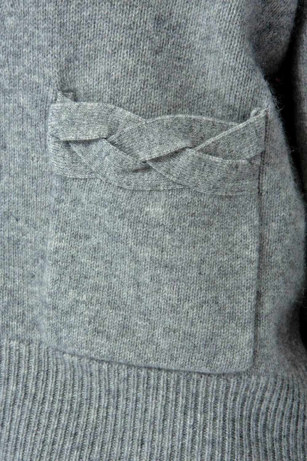 IVI GmbH SOLID KNIT Cardigan mit aufgesetzten Taschen grau-melange 50% Rabatt mit kostenlosem Versand