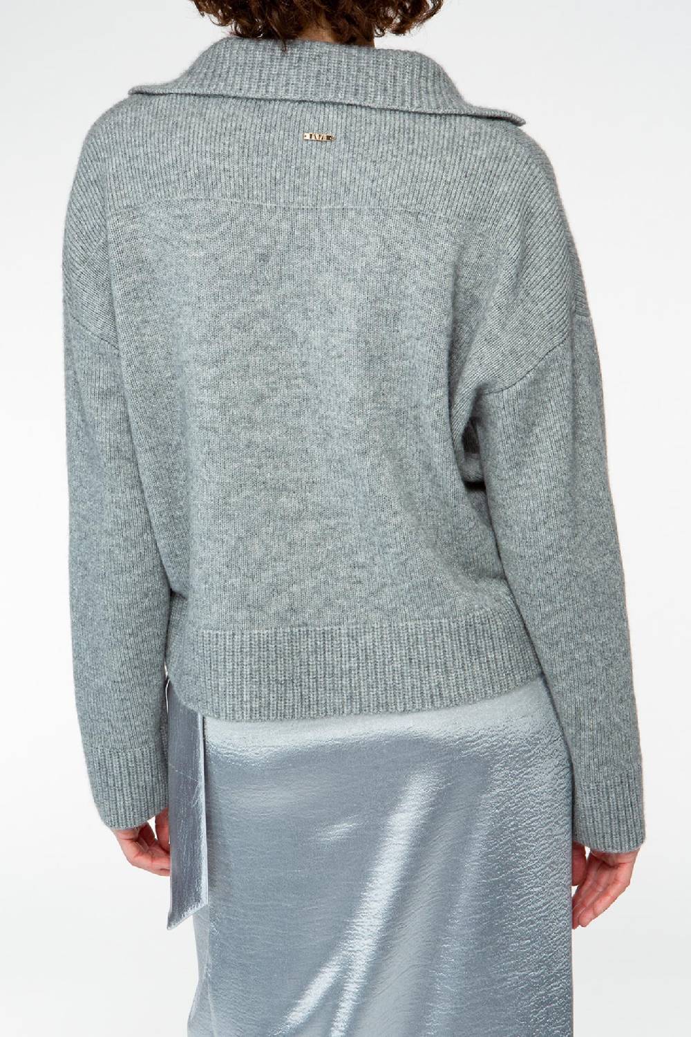 IVI GmbH SOLID KNIT Pullover im Troyer-Look grau-melange Clearance-Verkauf