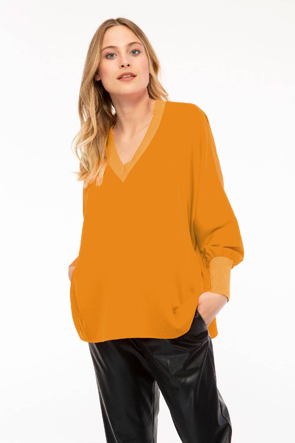 IVI GmbH SOLID SILK Tunika safran Fabrik Onlineshop