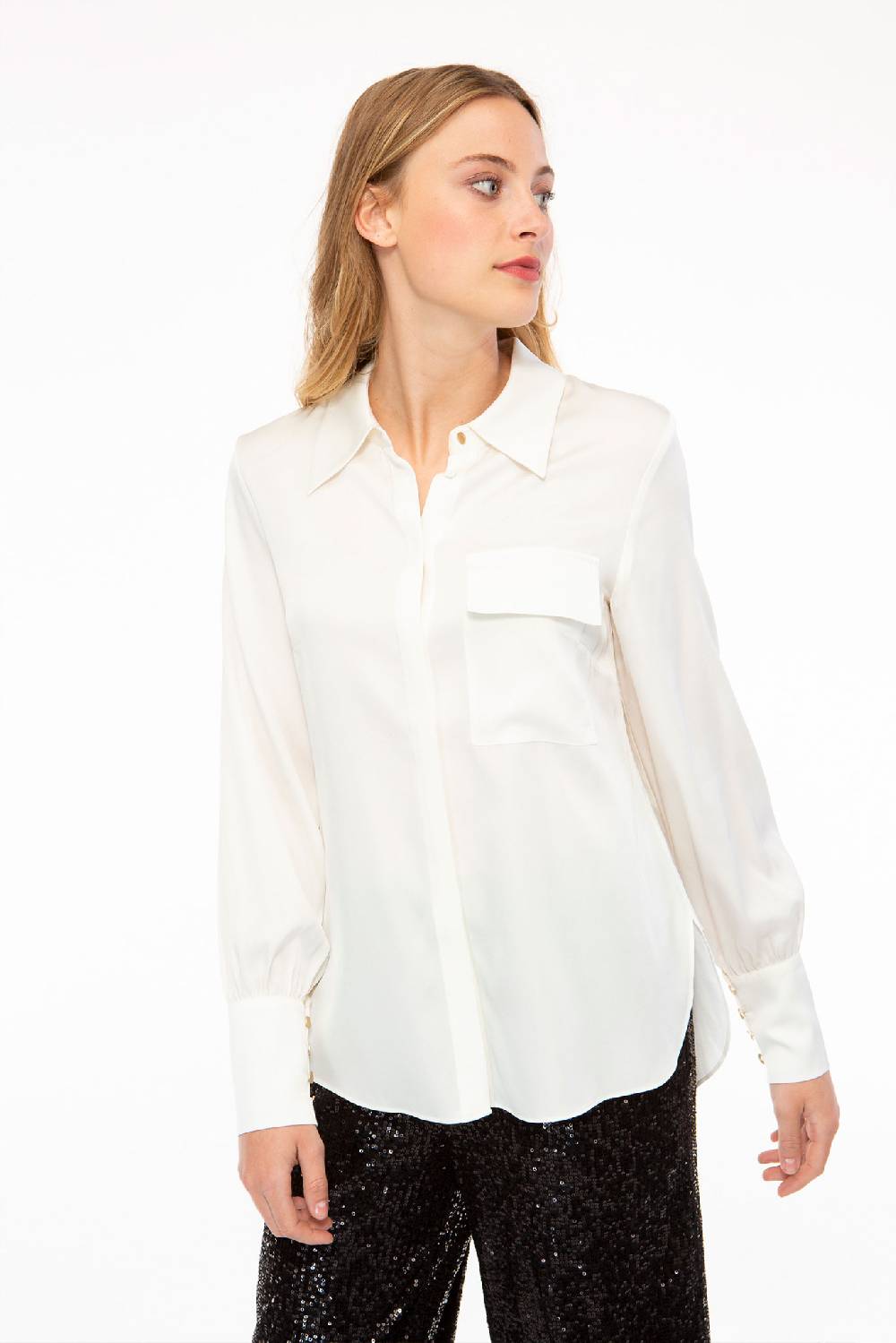 IVI GmbH SOLID SILK Hemdbluse weiß Vatertagsangebot