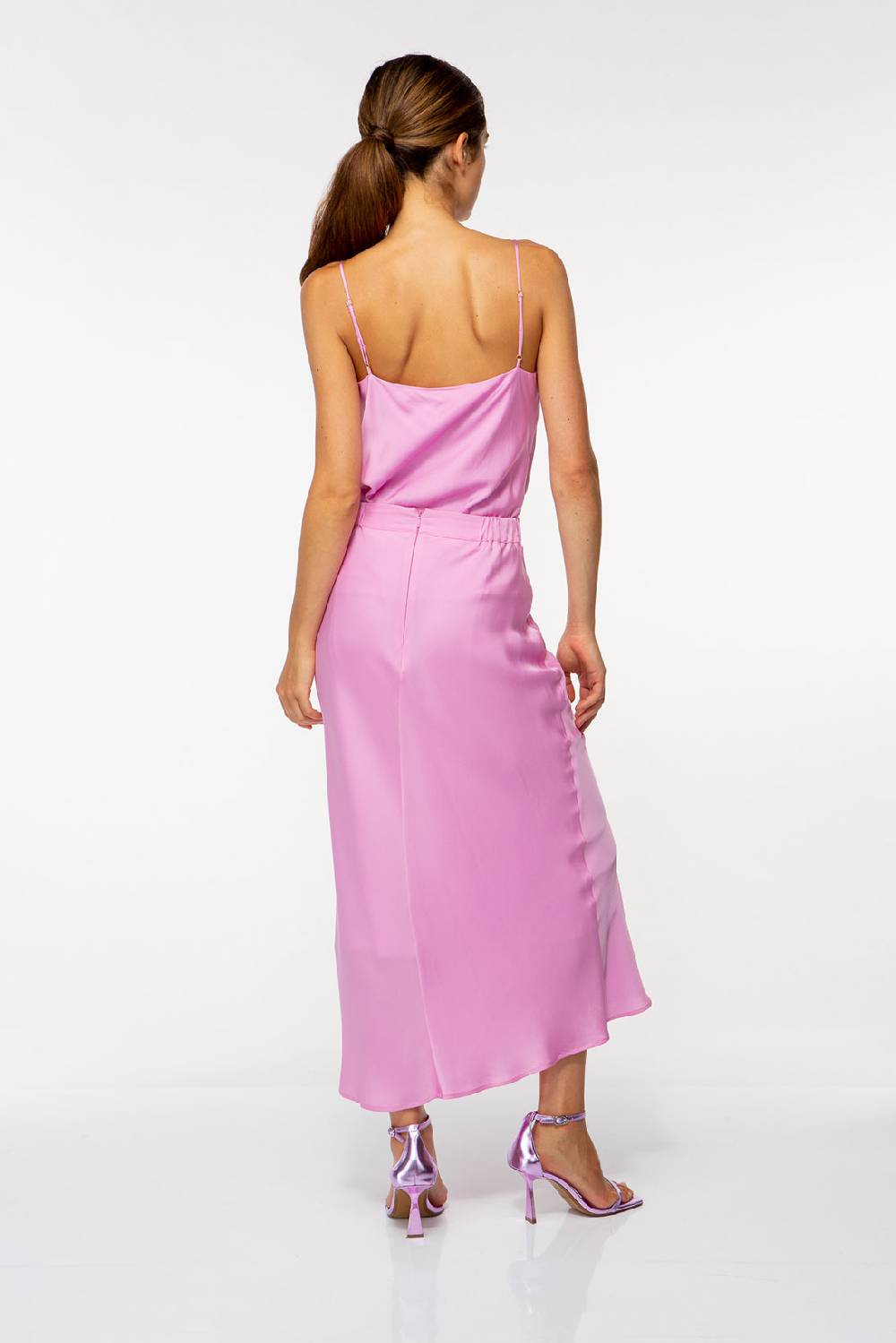 IVI GmbH SOLID SILK Seidenrock mit Raffung pink orchid Speichern exportieren