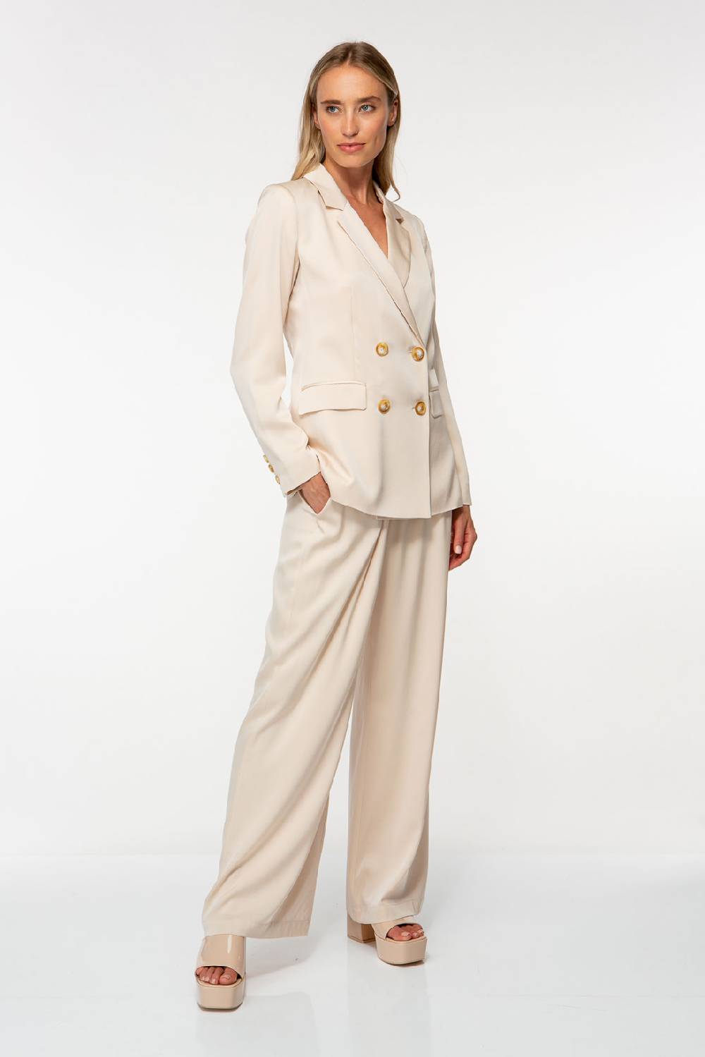 IVI GmbH SOLID SILK Seidenblazer light sand Rabatte dieses Monats