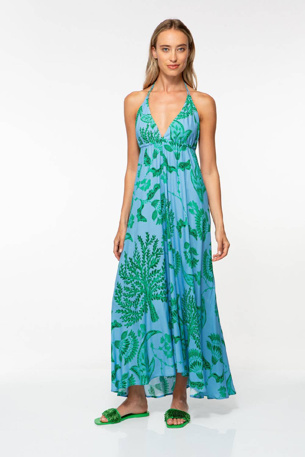 IVI GmbH CORAL FLOWER Maxikleid mit Print ocean Flash Sale