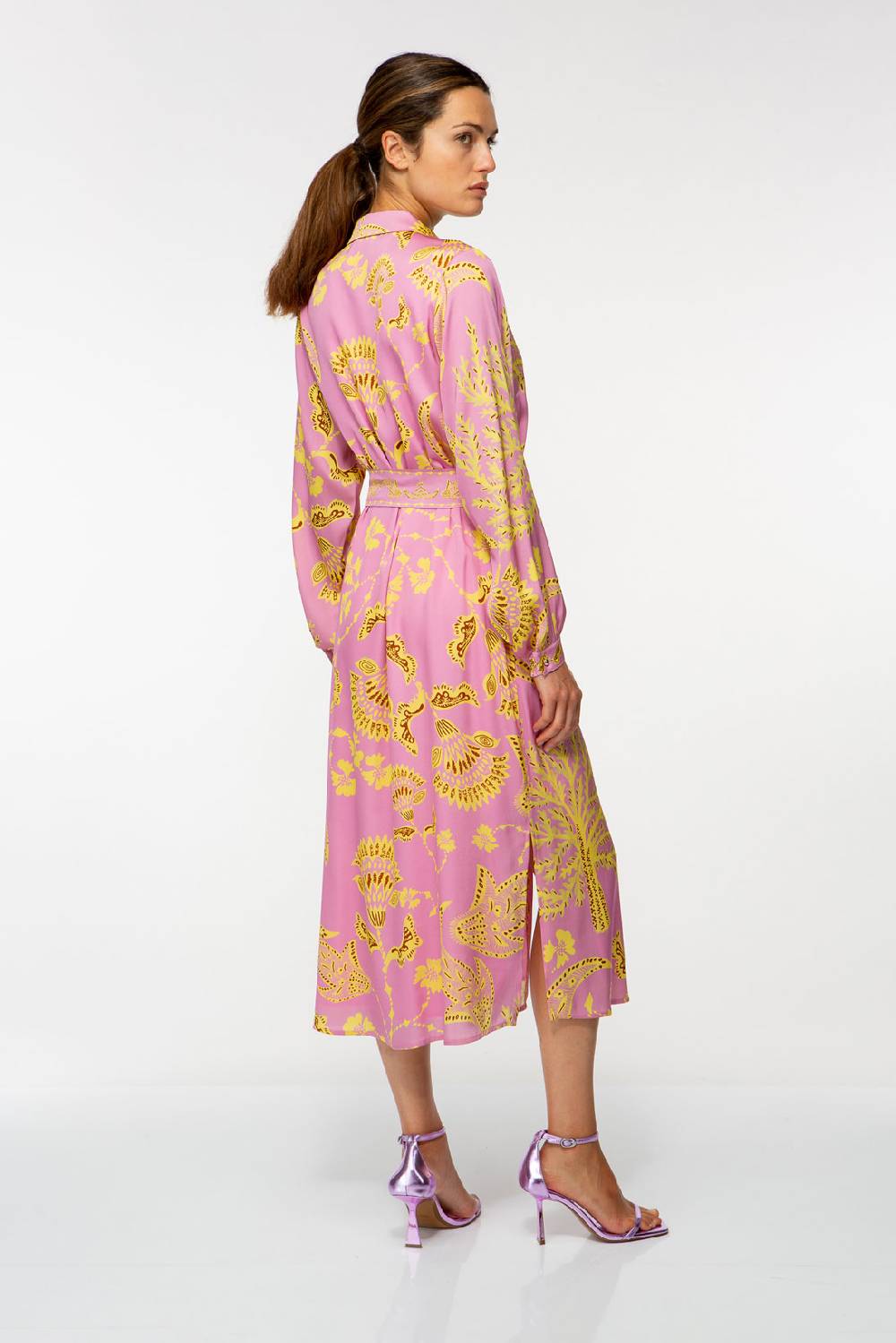 IVI GmbH CORAL FLOWER Seidenkleid mit Print pink Weihnachtsangebot
