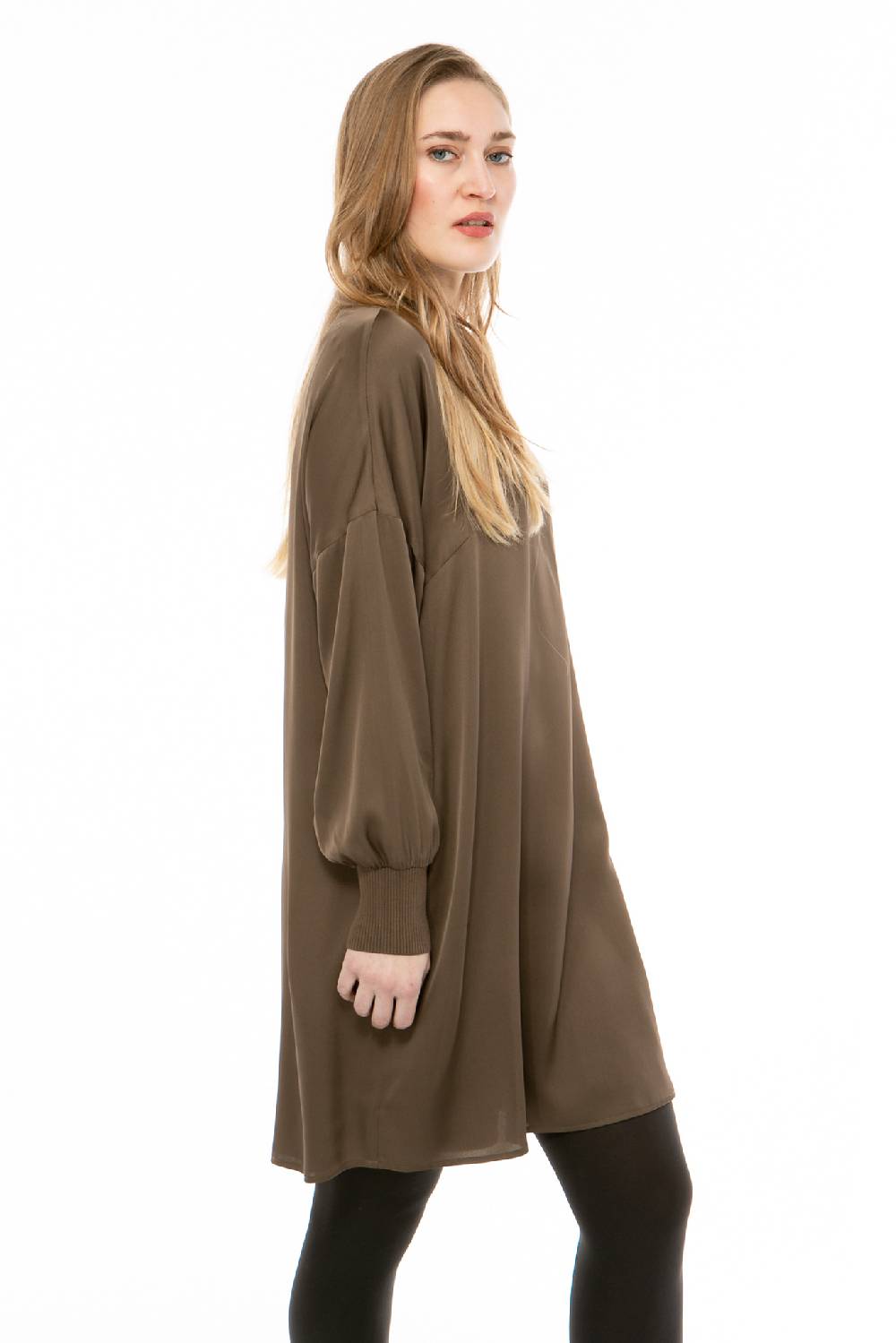 IVI GmbH SOLID SILK Tunika-Kleid olive Muttertagsangebot