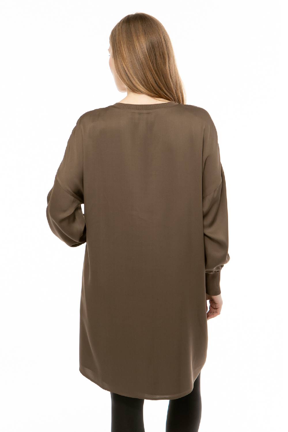 IVI GmbH SOLID SILK Tunika-Kleid olive Muttertagsangebot