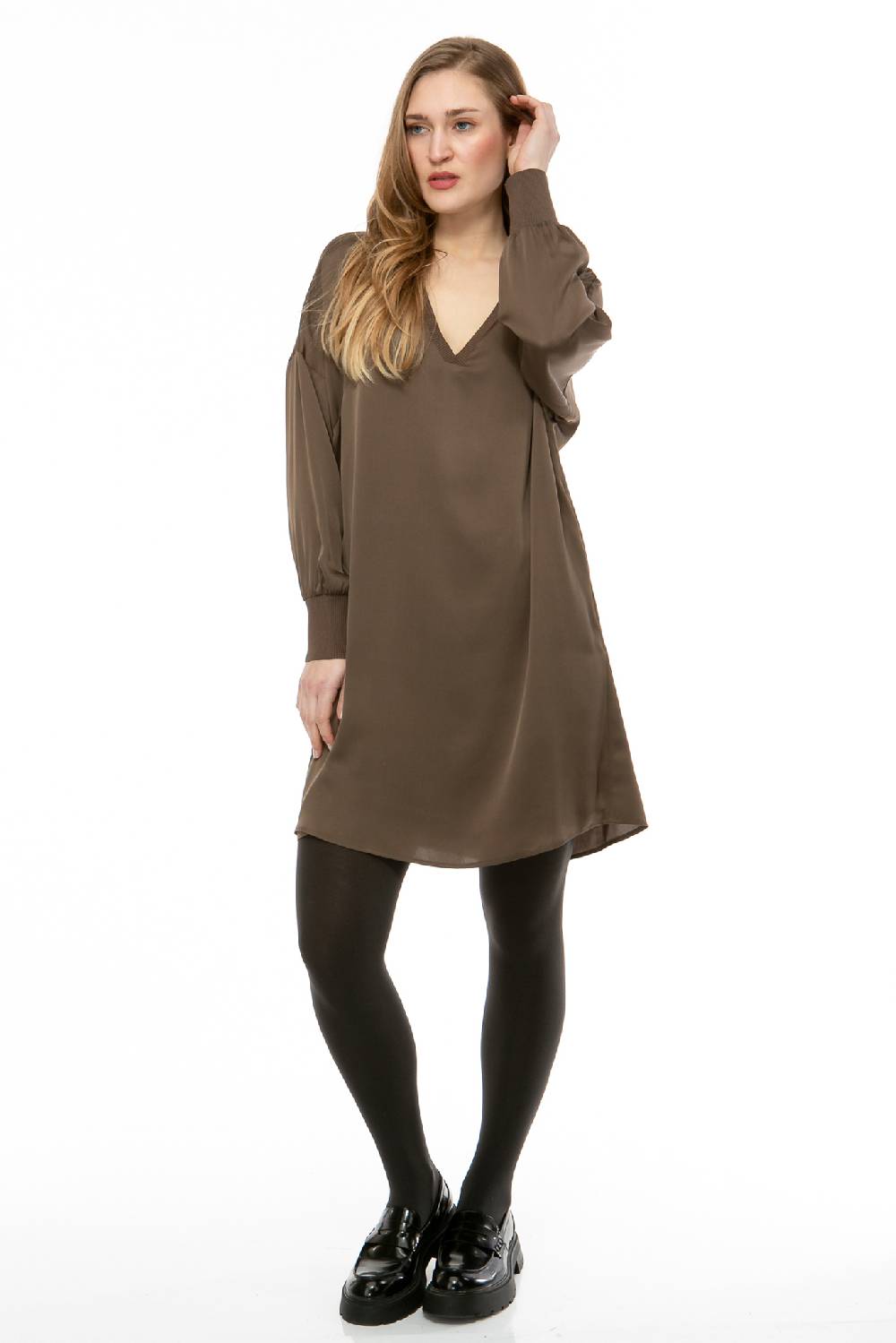 IVI GmbH SOLID SILK Tunika-Kleid olive Muttertagsangebot