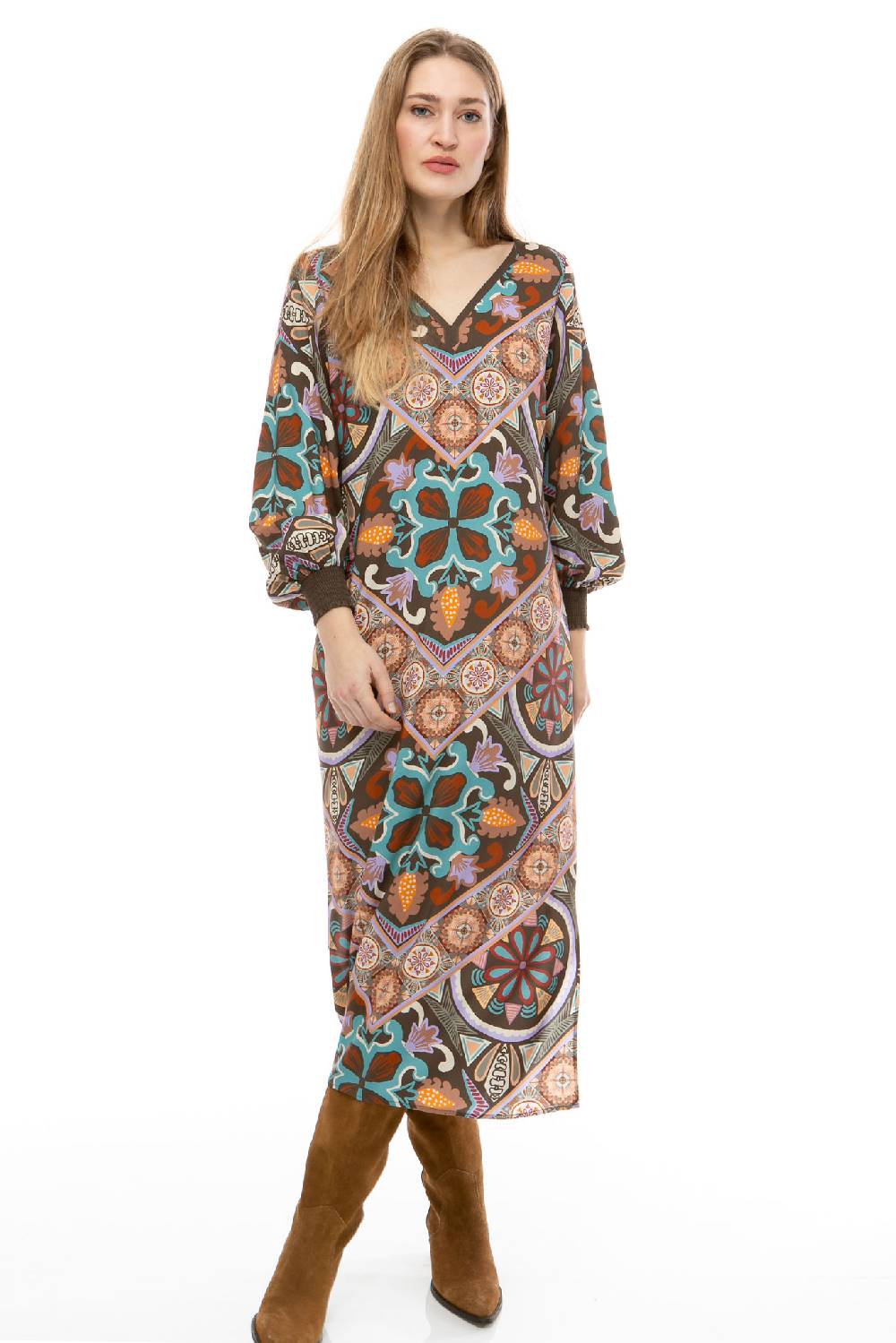 IVI GmbH VINTAGE FLOWERS Kleid olive VIP-Rabatte