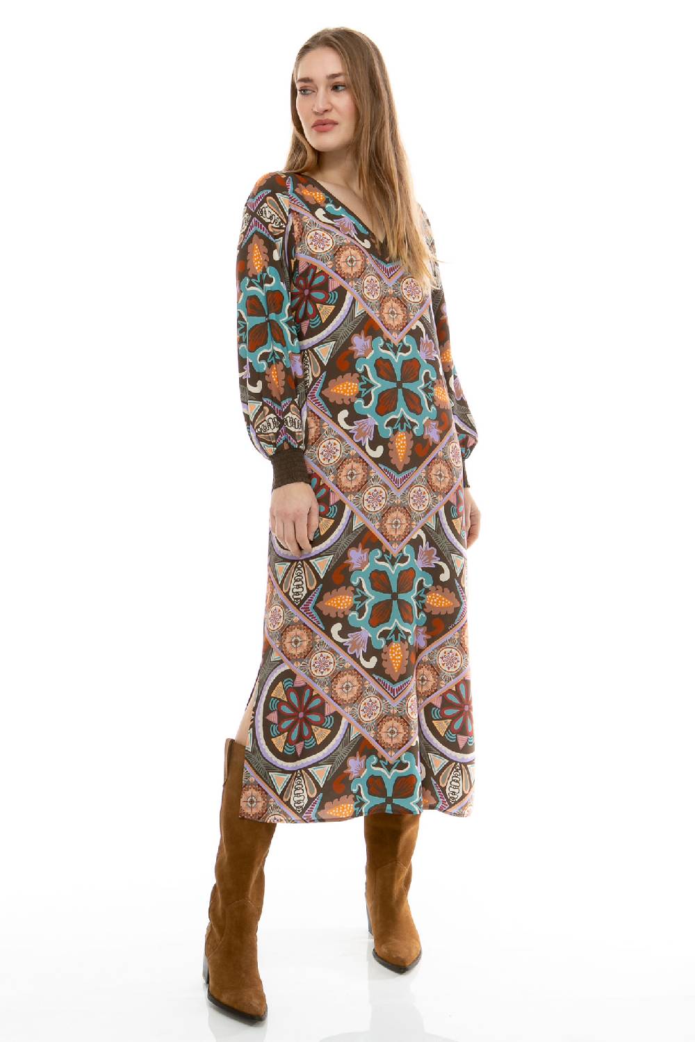 IVI GmbH VINTAGE FLOWERS Kleid olive VIP-Rabatte