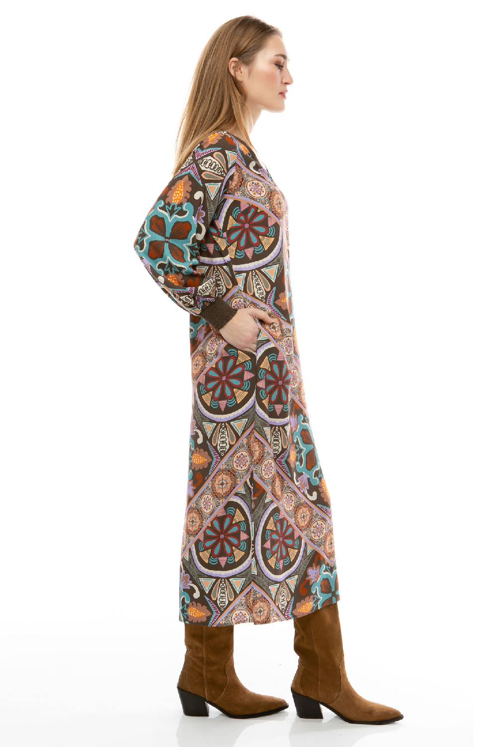 IVI GmbH VINTAGE FLOWERS Kleid olive VIP-Rabatte