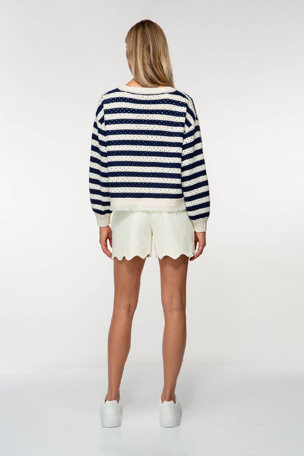 IVI GmbH SOLID KNIT Boxy Cardigan mit Streifen Riesige Rabatte
