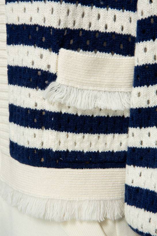 IVI GmbH SOLID KNIT Boxy Cardigan mit Streifen Riesige Rabatte