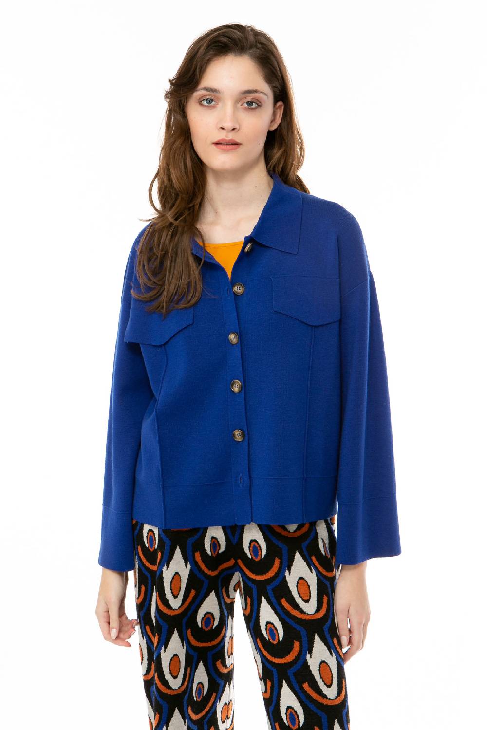 IVI GmbH SOLID KNIT Boxy Jacke royal blau Black Friday Preise
