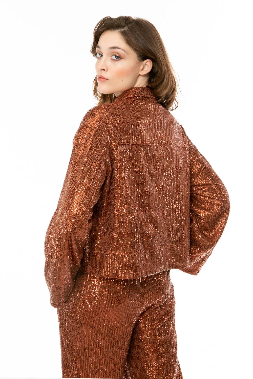 IVI GmbH SEQUINS Boxy Jacke cognac Online