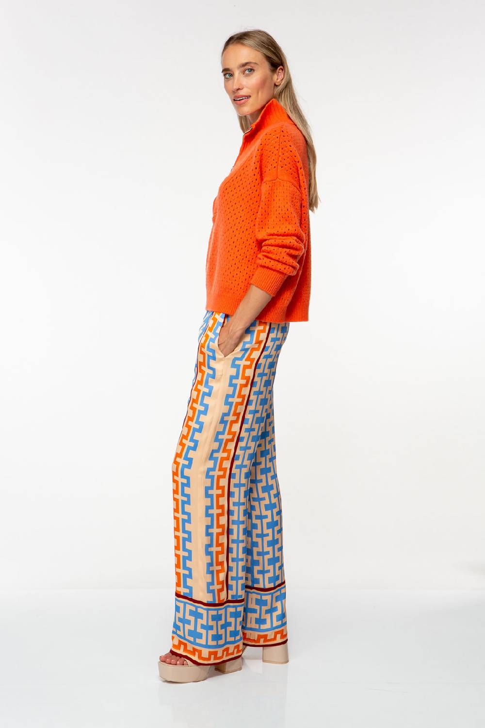 IVI GmbH GEOMETRICAL Seidenhose mit weitem Bein multicolor Großer Ausverkauf