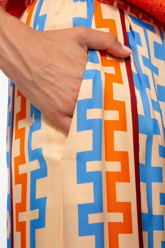 IVI GmbH GEOMETRICAL Seidenhose mit weitem Bein multicolor Großer Ausverkauf