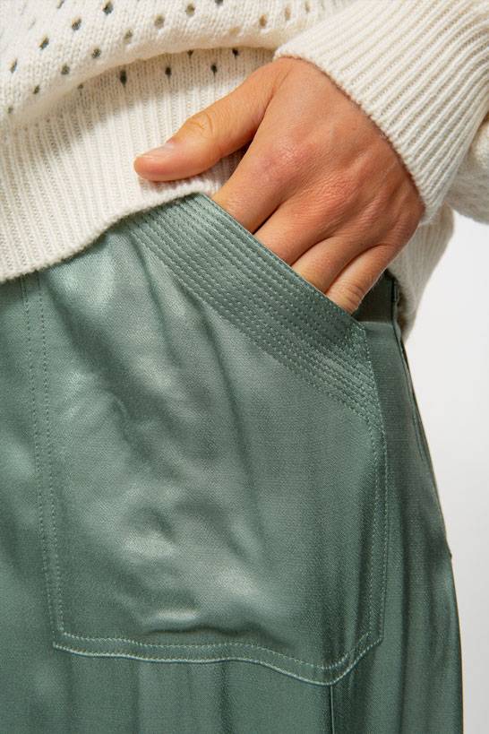 IVI GmbH SATEEN Hose mit Cargo Details thyme Begrenztes Angebot