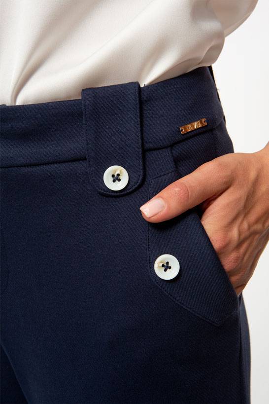 IVI GmbH SOLID JERSEY Bootcut Hose navy Heißer Verkauf