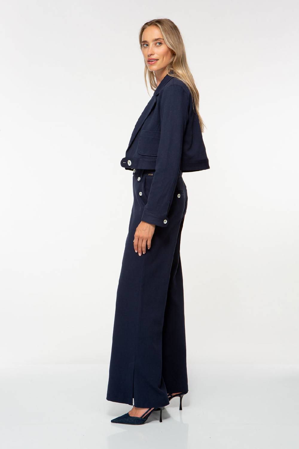 IVI GmbH SOLID JERSEY Bootcut Hose navy Heißer Verkauf