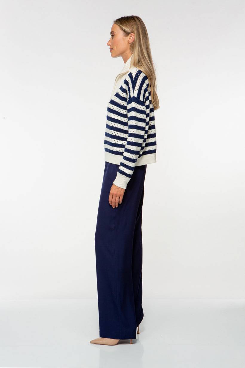 IVI GmbH SOLID KNIT Troyer Pullover mit Streifen Neueste Stile