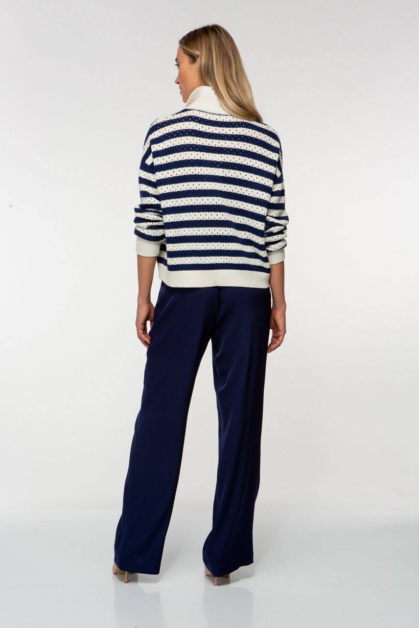IVI GmbH SOLID KNIT Troyer Pullover mit Streifen Neueste Stile