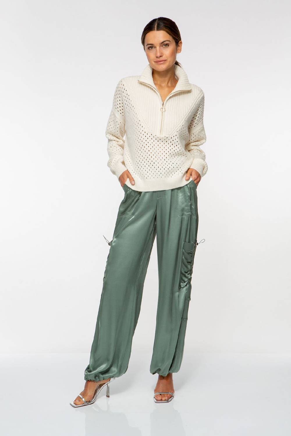IVI GmbH SOLID KNIT Troyer Pullover weiß Bis zu 50% Rabatt