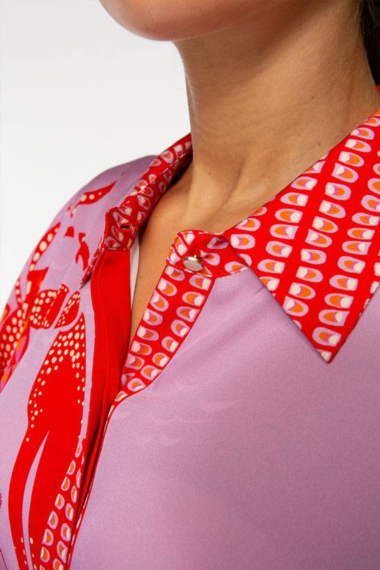 IVI GmbH LOBSTER Hemdbluse aus Seide pink Riesige Rabatte