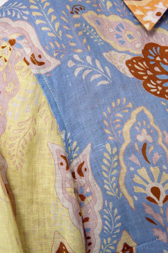 IVI GmbH AMBER Hemdbluse aus Leinen multicolor Rabatte dieses Monats